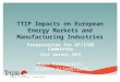 TTIP Impacts on European Energy Markets and Manufacturing Industries Presentation for EP/ITRE Committee 21st January 2015 Koen Rademaekers Stephan Slingerland