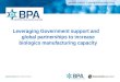 Leveraging Government support and global partnerships to increase biologics manufacturing capacity