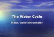 The Water Cycle Water, water everywhere?. The Hydrosphere Oceans cover approximately 71% of Earth’s surface