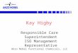 Kay Higby Responsible Care Superintendent ISO Management Representative Akzo Nobel Functional Chemicals, LLC