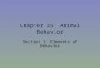 Chapter 35: Animal Behavior Section 1: Elements of Behavior