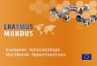 European Scholarships. Worldwide Opportunities.. Erasmus Mundus - objectives  Enhance the quality of European HE through international co-operation