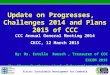 Update on Progresses, Challenges 2014 and Plans 2015 of CCC CCC Annual General Meeting 2014 CKCC, 12 March 2015 By: Ms. Estelle Roesch, Treasurer of CCC