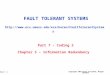 Part.7.1 Copyright 2007 Koren & Krishna, Morgan-Kaufman FAULT TOLERANT SYSTEMS  Part 7 - Coding