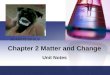 Chapter 2 Matter and Change Unit Notes START IT UP PUP
