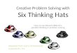 Adapted from Gary Dichtenberg CyberSkills, Inc. Creative Problem Solving with Six Thinking Hats How to use Edward deBono’s parallel thinking in problem
