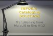 INFOhio Cataloging Structures Transitioning from MultiLIS to Sirsi K-12