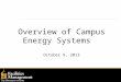 Overview of Campus Energy Systems October 9, 2013