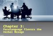 Chapter 3: Paralanguage Flavors the Verbal Mesage