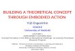 BUILDING A THEORETICAL CONCEPT THROUGH EMBODIED ACTION Yrjö Engeström CRADLE University of Helsinki LECTURE 1 JOHN DEWEY LECTURES 2013: Concept Formation