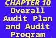 1 CHAPTER 10 Overall Audit Plan and Audit Program