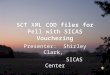 SCT XML COD files for Pell with SICAS Vouchering Presenter: Shirley Clark, SICAS Center Presenter: Shirley Clark, SICAS Center
