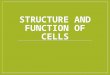 STRUCTURE AND FUNCTION OF CELLS. Objectives 1. Describe the structures and functions of cell components. 1.1 Review evidence for the existence of cells