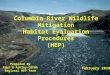 Columbia River Wildlife Mitigation Habitat Evaluation Procedures (HEP) Prepared By Paul R Ashley-CBFWA Regional HEP Team February 2010