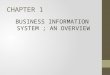 CHAPTER 1 BUSINESS INFORMATION SYSTEM ; AN OVERVIEW