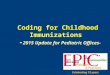 Coding for Childhood Immunizations - 2015 Update for Pediatric Offices- Celebrating 15 years