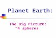 Planet Earth: The Big Picture: “4 spheres”. Planet Earth:
