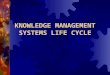 KNOWLEDGE MANAGEMENT SYSTEMS LIFE CYCLE 2 CHALLENGES IN BUILDING KM SYSTEMS  Culture — getting people to share knowledge  Knowledge evaluation — assessing