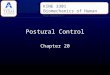 Postural Control Chapter 20 KINE 3301 Biomechanics of Human Movement