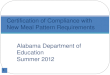 Alabama Department of Education Summer 2012 1 Certification of Compliance with New Meal Pattern Requirements