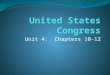Unit 4: Chapters 10-12. National Legislature Legislative Branch Responsibilities: Debate issues & pass laws, regulations Raise & lower taxes Approve government’s