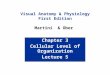 Visual Anatomy & Physiology First Edition Martini & Ober Chapter 3 Cellular Level of Organization Lecture 5