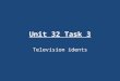 Unit 32 Task 3 Television idents. What is an ident? An ident is a bit like a commercial, but not. It is basically a TV channel identifieing themselfs