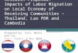 Research Proposal: Impacts of Labor Migration on Local Economy of Receiving Communities – Thailand, Lao PDR and Cambodia Prepared by: Cici, Warin and Yin