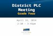 District PLC Meeting Grade Four April 16, 2014 2:30 – 3:45pm