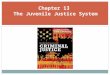 Chapter 13 The Juvenile Justice System. Learning Objectives Describe the history of juvenile justice Discuss the establishment of the juvenile court Describe