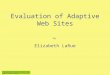 Evaluation of Adaptive Web Sites 3954 Doctoral Seminar 1 Evaluation of Adaptive Web Sites Elizabeth LaRue by