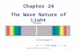 Chapter 24 The Wave Nature of Light. Units of Chapter 24 Waves Versus Particles; Huygens’ Principle and Diffraction Huygens’ Principle and the Law of