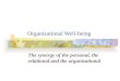 Organizational Well-being The synergy of the personal, the relational and the organizational