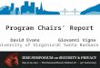 Program Chairs’ Report David Evans University of Virginia Giovanni Vigna UC Santa Barbara