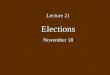 Lecture 21 Elections November 18. A comment on full definitions Question: “What is Statistical discrimination”? Incomplete answer: Statistical discrimination