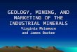 GEOLOGY, MINING, AND MARKETING OF THE INDUSTRIAL MINERALS Virginia McLemore and James Barker