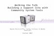 Walking the Talk Building a Support Site with Community System Tools Wayne Britcliffe, Cathy Colless & Wendy Fountain Durham 2007