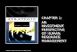 CHAPTER 1: AN INVESTMENT PERSPECTIVE OF HUMAN RESOURCE MANAGEMENT Copyright © 2005 South-Western. All rights reserved