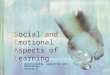 Social and Emotional Aspects of Learning Understanding, supporting and developing. Session 3