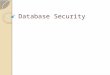 Database Security. Multi-user database systems like Oracle include security to control how the database is accessed and used for example security Mechanisms: