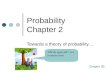 Probability Chapter 2 Towards a theory of probability… Chapter 2B Will the apple fall? It is a random event
