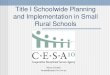 Title I Schoolwide Planning and Implementation in Small Rural Schools Nancy Forseth forseth@cesa10.k12.wi.us