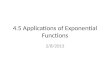 4.5 Applications of Exponential Functions 2/8/2013