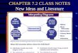 CHAPTER 7.2 CLASS NOTES New Ideas and Literature