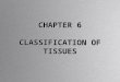 CHAPTER 6 CLASSIFICATION OF TISSUES. Important Figures and Tables Page 68: Figure 6a.1 Pages 70-73: Figure 6a.3 Page 74: Figure 6a.4 Pages 75-80: Figure