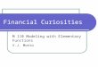 Financial Curiosities M 110 Modeling with Elementary Functions V.J. Motto