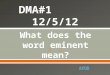 What does the word eminent mean? APOD.  Famous and respected within a particular sphere or profession