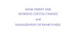 BANK CREDIT AND WORKING CAPITAL FINANCE and MANAGEMENT OF BANK FUNDS