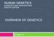 HUMAN GENETICS CONCEPTS AND APPLICATIONS EIGHTH EDITION OVERVIEW OF GENETICS Chapter 1