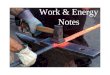 Work & Energy Notes. What is work? When we use it every day, we say we do work when we have to put in effort to accomplish something. In physics it means